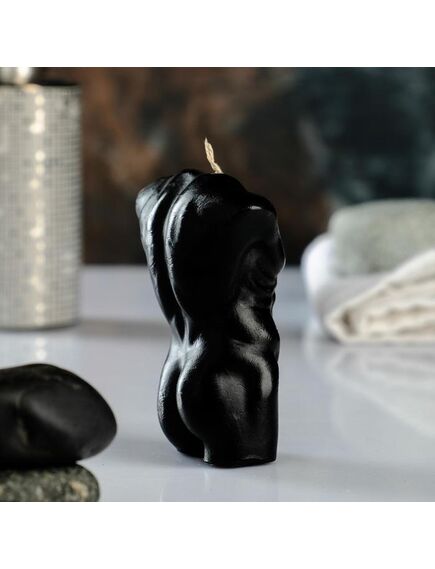 Фигурная свеча "Мужской торс №1" чёрная, 9см , изображение 4