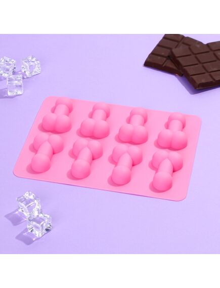 Форма для льда и шоколада «Всё отсосительно», силикон, 18.5 х 14.2 х 1.6 см, цвет розовый 18+ 