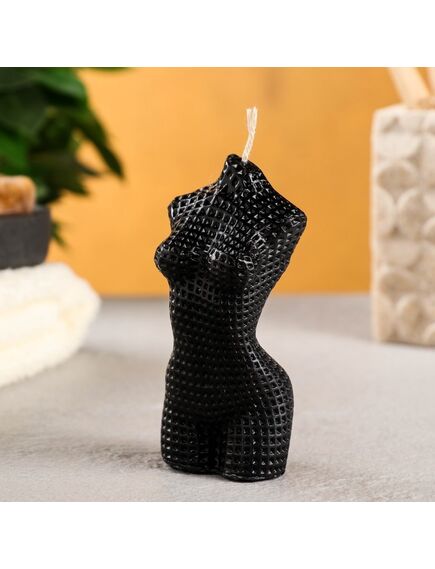 Фигурная свеча "Торс женский" черный, 55гр , изображение 2
