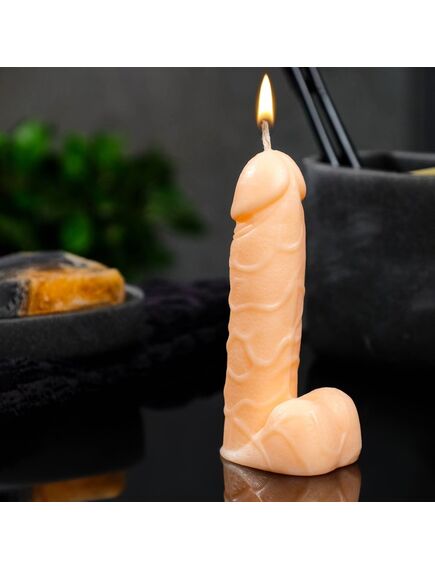 Фигурная свеча "Фаворит" бежевая 12см 