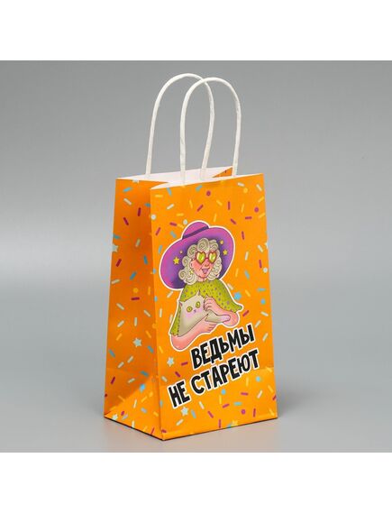 Пакет подарочный крафтовый «Ведьма», 12 × 21 × 9 см , изображение 3
