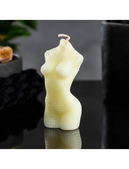 Фигурная свеча "Торс женский сетка" молочный, 55гр , изображение 2