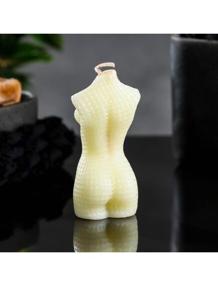 Фигурная свеча "Торс женский сетка" молочный, 55гр , изображение 3