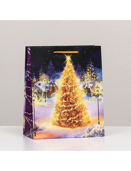 Пакет подарочный "Нарядная ёлка", 18 х 22,3 х 10 см 