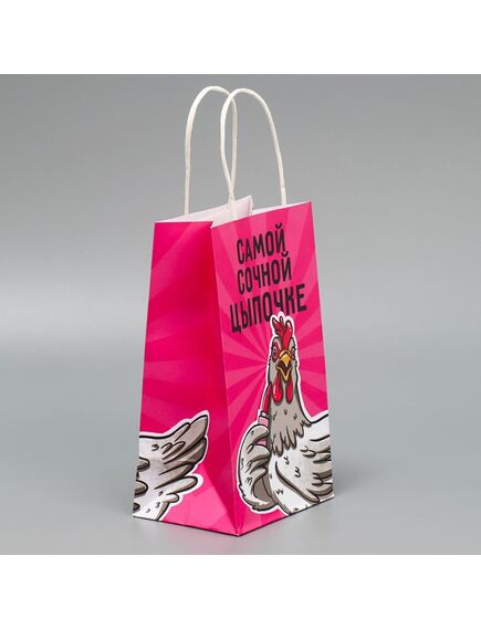 Пакет подарочный крафтовый «Цыпочка», 12 × 21 × 9 см , изображение 2
