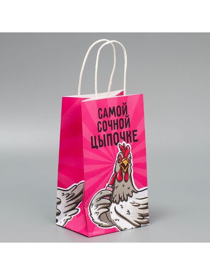 Пакет подарочный крафтовый «Цыпочка», 12 × 21 × 9 см , изображение 3