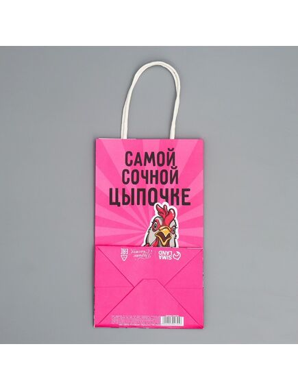 Пакет подарочный крафтовый «Цыпочка», 12 × 21 × 9 см , изображение 5