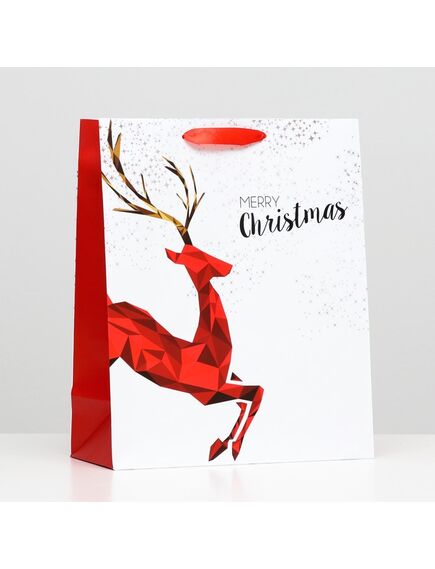 Пакет ламинированный "Красный олень" 26 x 32 x 12 