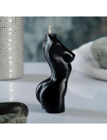 Фигурная свеча "Женское тело №1" черная, 9см , изображение 3