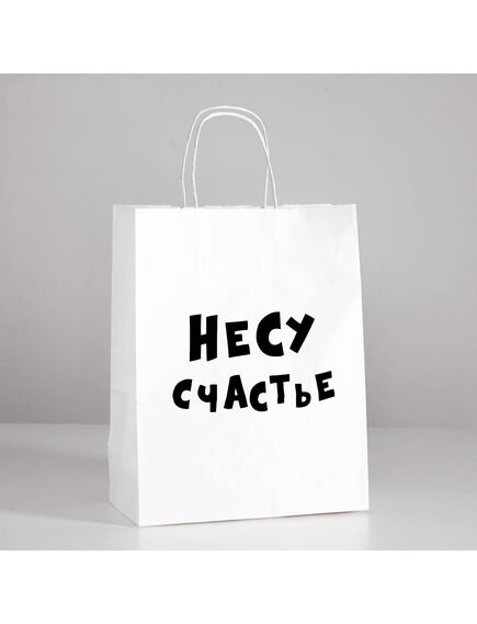 Пакет подарочный «Несу счастье », 24 х 10,5 х 32 см 