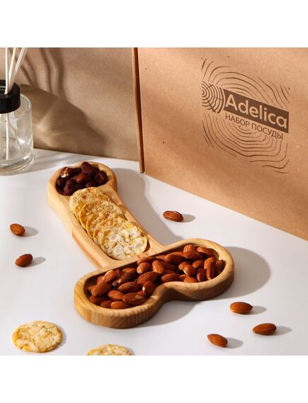 Блюдо для подачи «L», в подарочной коробке, береза, 25×16,5×1,8см 