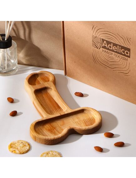 Блюдо для подачи «L», в подарочной коробке, береза, 25×16,5×1,8см , изображение 2