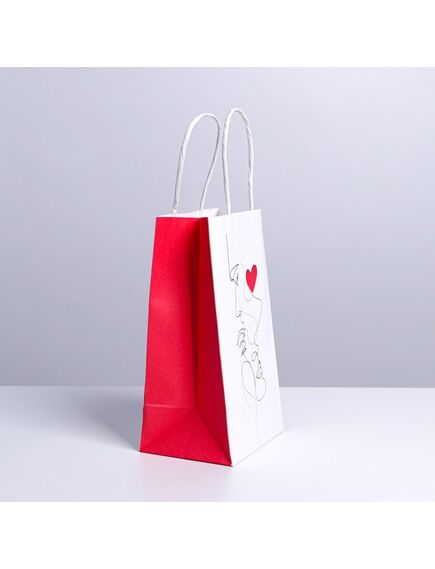 Пакет подарочный крафтовый «Love», 12 × 21 × 9 см , изображение 2
