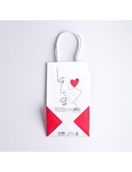 Пакет подарочный крафтовый «Love», 12 × 21 × 9 см , изображение 3