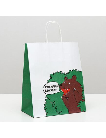 Пакет крафт с приколами "Уай мама", 22 х 12 х 27 см 