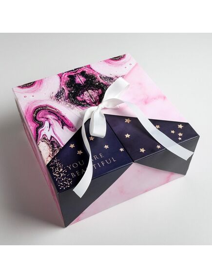 Коробка подарочная «Мрамор», 29,5 × 29,5 × 14,5 см 