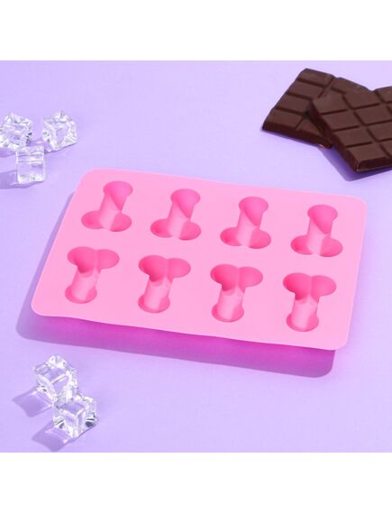 Форма для льда и шоколада «Нежно», силикон, 18.5 х 14.2 х 1.6 см, цвет розовый 18+ , изображение 2