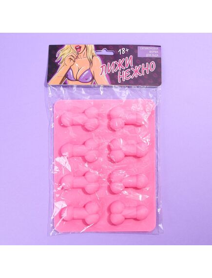 Форма для льда и шоколада «Нежно», силикон, 18.5 х 14.2 х 1.6 см, цвет розовый 18+ , изображение 7