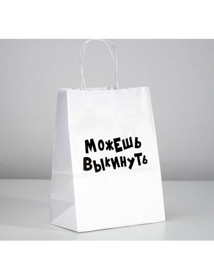 Пакет подарочный с приколами «Можешь выкинуть», 24 х 14 х 30 см 