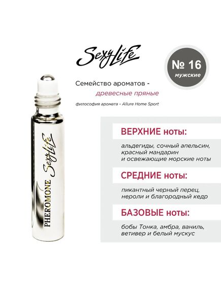 Духи масляные с феромонами Sexy Life № 16, мужские – философия аромата Allure Homme Sport , изображение 4