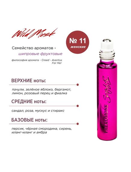 Духи масляные с феромонами Sexy Life Wild Musk № 11, женские - философия аромата Creed - Aventus For , изображение 4