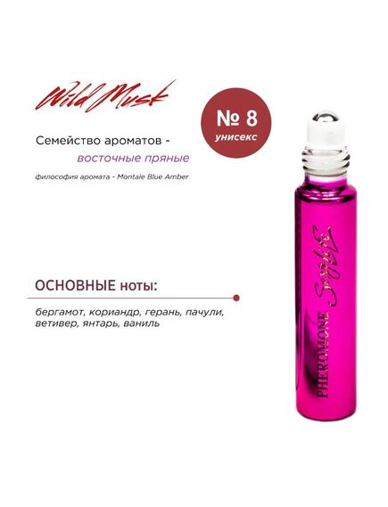 Духи масляные с феромонами Sexy Life Wild Musk № 08, унисекс – философия аромата Montale Blue Amber , изображение 3