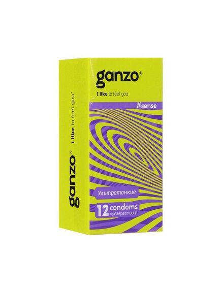 Презервативы ультратонкие Ganzo Sense, 12 шт 