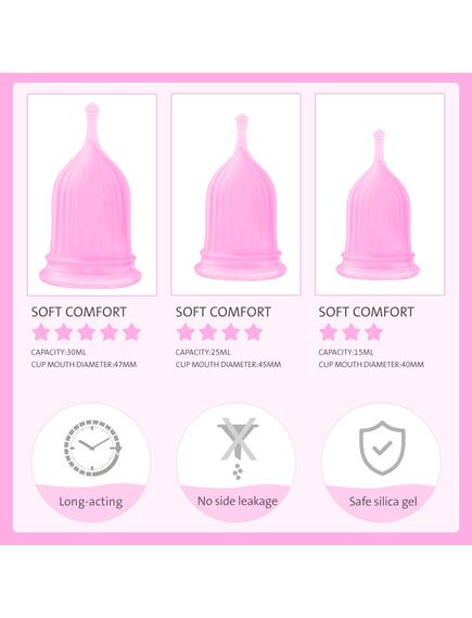 Набор менструальных чаш 3 штуки "Rehanna" , изображение 4