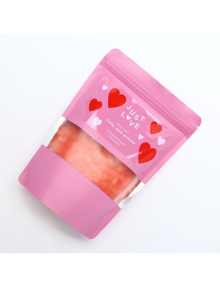 Соль для ванны, 330 г, аромат клубничной любви, ЧИСТОЕ СЧАСТЬЕ , изображение 3