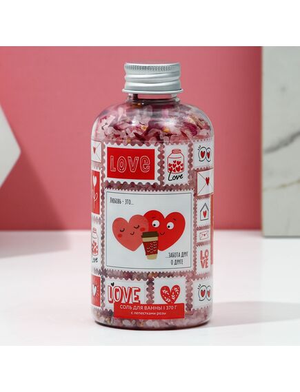 Соль для ванны с лепестками роз «Любовь - это...», 370 г, ЧИСТОЕ СЧАСТЬЕ , изображение 3