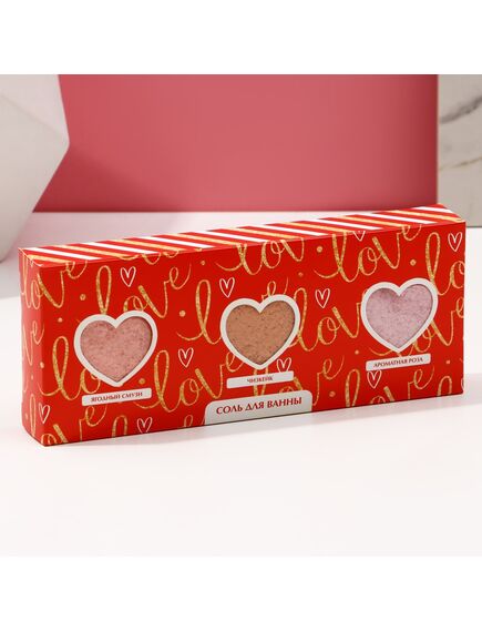 Подарочный набор косметики Love, соль для ванны 3 х 100 г, ЧИСТОЕ СЧАСТЬЕ , изображение 3