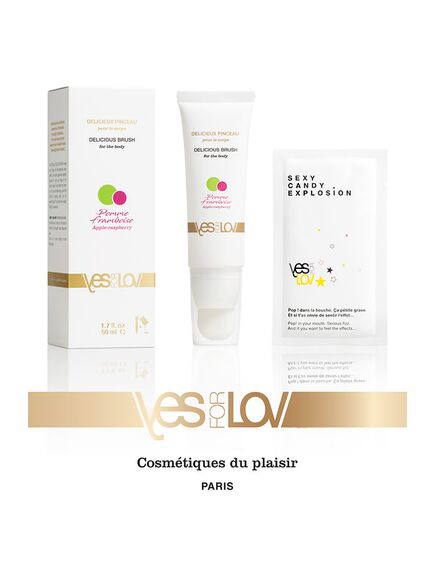 Премиальный массажный съедобный лубрикант YESforLOV 'Яблоко-малина' 