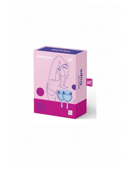 Набор менструальных чаш Satisfyer Feel good Menstrual Cup (dark blue) , изображение 2