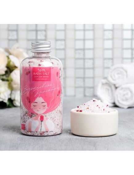 Соль для ванны с лепестками роз «Вдохновляй красотой», 370 г, BEAUTY FОХ 