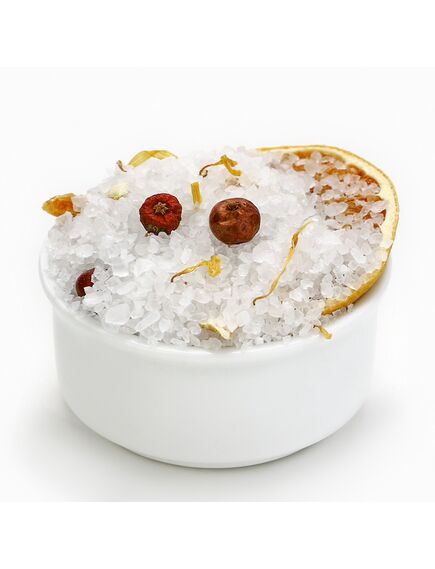 Соль для ванны с апельсином, цедрой мандарина, можжевеловой ягодой и календулой, 400 г , изображение 2