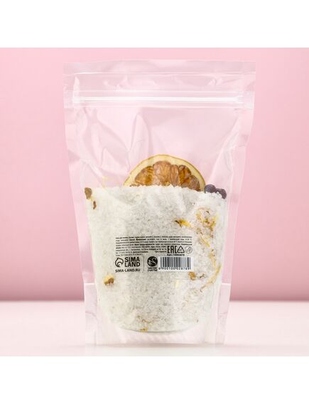 Соль для ванны с апельсином, цедрой мандарина, можжевеловой ягодой и календулой, 400 г , изображение 3