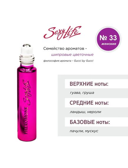 Духи масляные с феромонами Sexy Life № 33, женские – философия аромата Gucci by Gucci , изображение 3