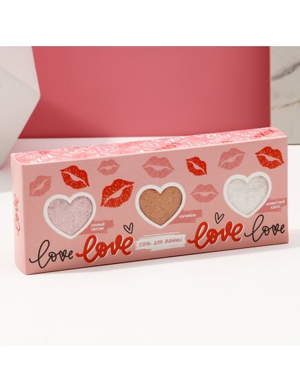 Подарочный набор косметики Love, соль для ванны 3 х 100 г, ЧИСТОЕ СЧАСТЬЕ , изображение 3