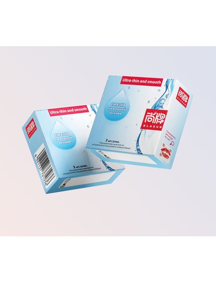 Ультрагладкие презервативы со смазкой на водной основе "Elasun" 