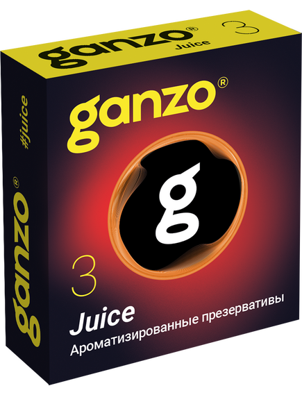 Презервативы Ganzo Juice, ароматизированные, латекс, 18 см, 3 шт 