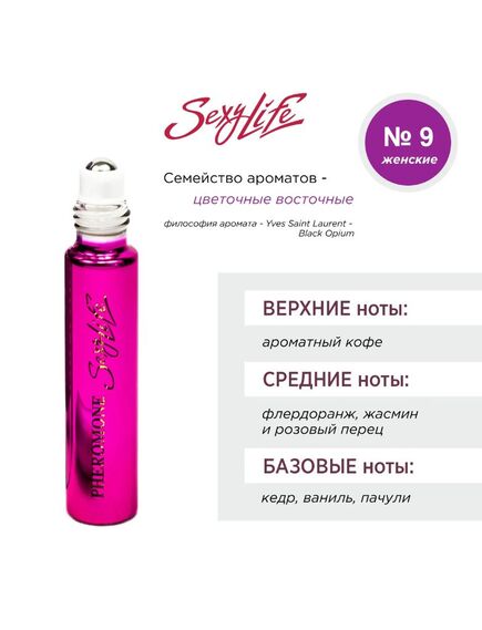 Духи масляные с феромонами Sexy Life № 09, женские - философия аромата Yves Saint Laurent - Black Op , изображение 3