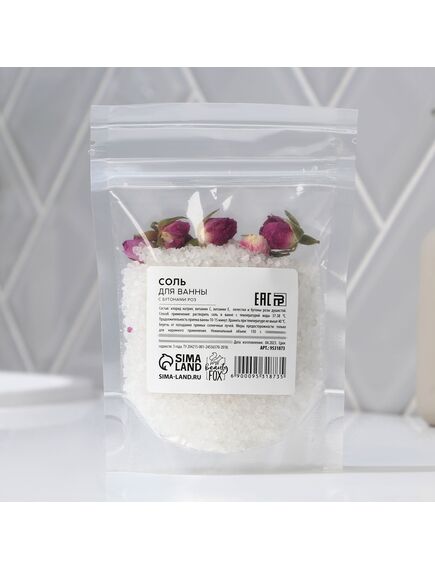 Соль для ванны с бутонами роз, расслабление и омоложение, 150 г, аромат розы, BEAUTY FOX , изображение 2