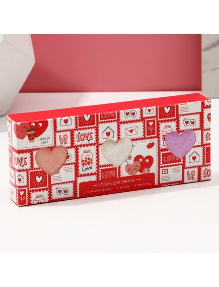 Подарочный набор косметики Love, соль для ванны 3 х 100 г, ЧИСТОЕ СЧАСТЬЕ , изображение 3