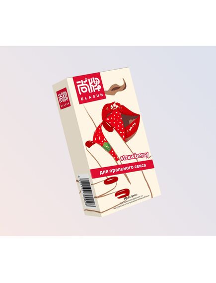 Презервативы для орального секса со вкусом "Клубники" Elasun 10 шт 