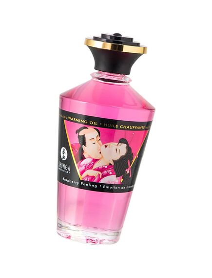 Съедобное интимное массажное масло с разогревающим эффектом "Малиновое чувство" 100 мл. , изображение 2