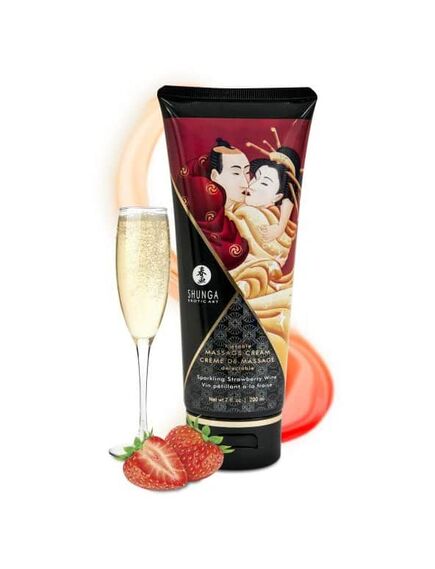 Съедобный массажный крем для тела «Шампанское и клубника», 200 мл , изображение 2