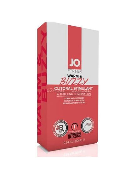 Клиторальный гель с контрастом температур и вибрацией  JO WARM &amp; BUZZY, 10 мл 