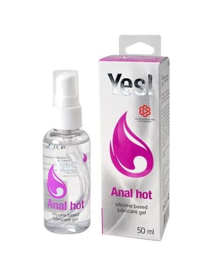 Гель-Смазка Силиконовая "YES ANAL HOT" с экстрактом имбиря, 50 мл. 