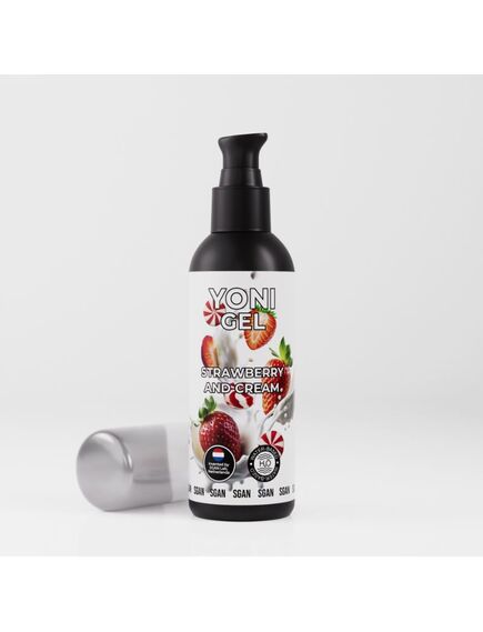 Лубрикант для орального секса SGAN YONI GEL со вкусом клубники со сливками, 100 мл , изображение 2