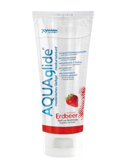 Смазка JoyDivision AQUAglide со вкусом земляники, 100 мл, Выберите аромат: Земляника 